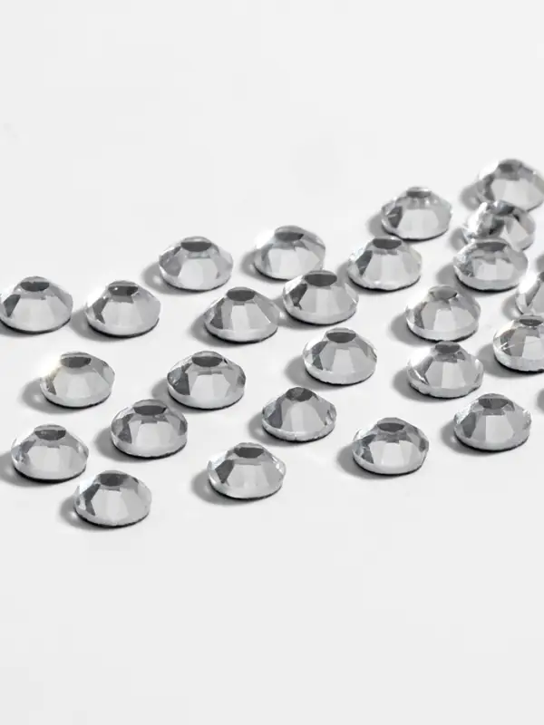 Стразы термоклеевые «Круг», стеклянные, d=4 мм, 100 шт., цвет серебряный