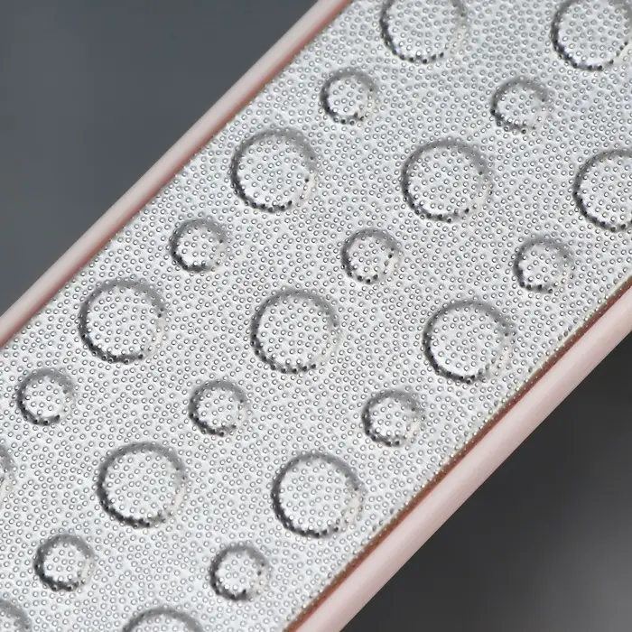 Пилка для пяток, овальная, лазерная, двусторонняя, 23 см, розовая