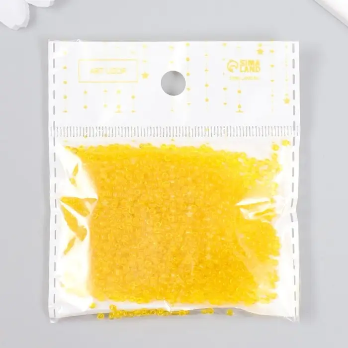 Бисер круглый 12/0  Бисер круглый 12/0 "Жёлтый прозрачный" 20 гр