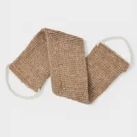 Мочалка-лента для тела массажная Доляна, 53&times;10 см, конопля, бежевая