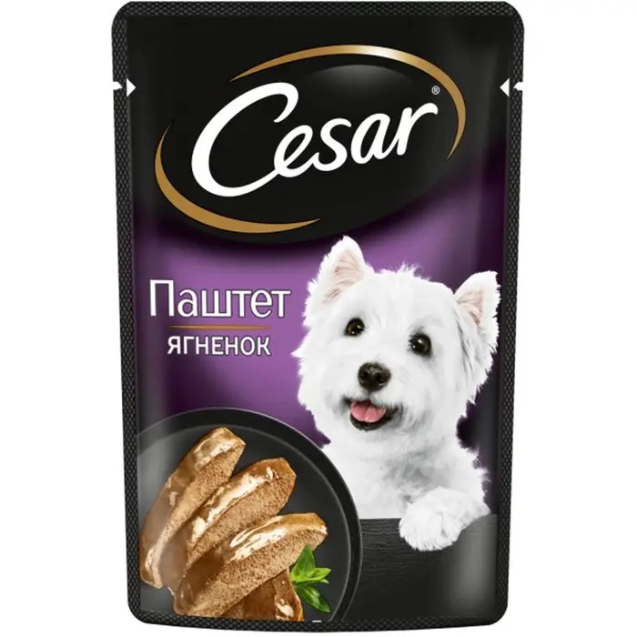 Влажный корм Cesar для собак, паштет с ягнёнком, пауч, 80 г Влажный корм Cesar для собак, паштет с ягнёнком, пауч, 80 г