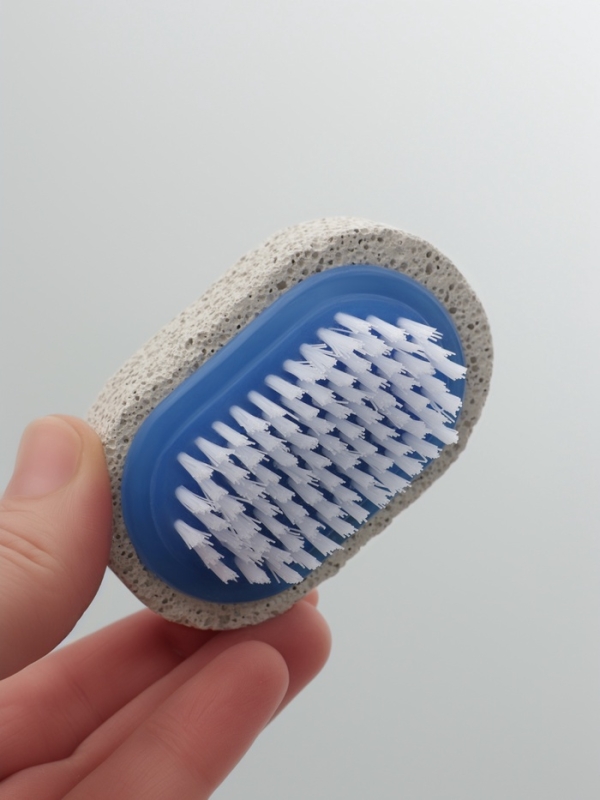 Пемза для педикюра, с щёткой, 6.5 см, в коробке, МИКС