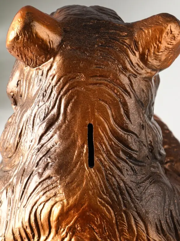 Копилка для денег &laquo;Медведь с бочонком&raquo;, гипс под бронзу, 29&times;20&times;25 см