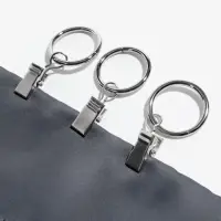 Кольцо для карниза, с зажимом, d=23/30 мм, 20 шт., цвет серебряный