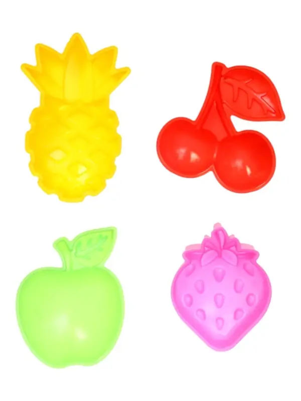 Набор для игры в песке (Ведро 1л, 4 формочки фрукты-ягоды, грабельки и лопатка)
