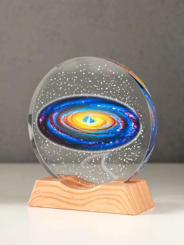 Сувенир стекло свет Сувенир стекло свет "Диск. Млечный путь" 5хLED d=10 см, USB, цветной 10х4х11,4 см