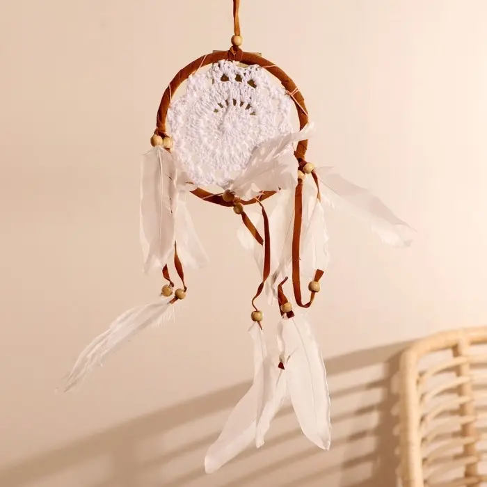 Ловец снов "Позитив" коричнево-белый 0,7х12х40 см