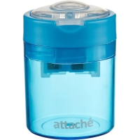 Точилка Attache Economy на 2 отв., c цветным контейнером, ассорти