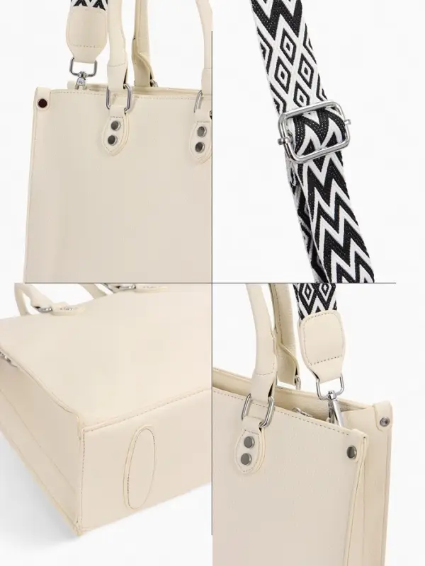 Сумка женская тоут на молнии, 31&times;10.5&times;25 см, белый