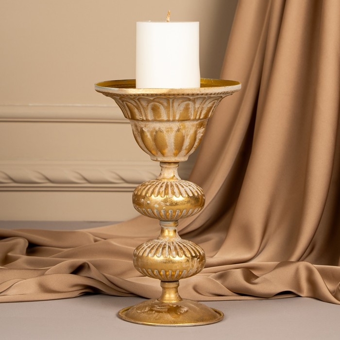 Подсвечник металл «Ярусы» для одной свечи 16 х 16 х 25 см