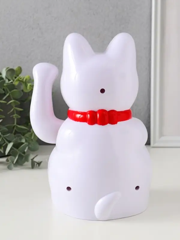 Маятник настольный антистресс &laquo;Манэки-нэко белый&raquo;, пластик, от батареек 2&times;АА, 21&times;14&times;11.3 см