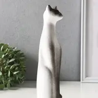 Фигура керамика &laquo;Кот Египетский&raquo;, 25 см, белый с чёрным