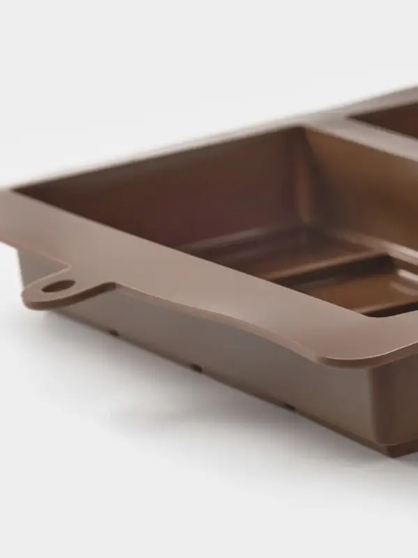 Форма для дубайского шоколада Доляна &laquo;Квадраты, пирамиды&raquo;, 2 плитки, 21&times;19&times;2.5 см, силикон, коричневая