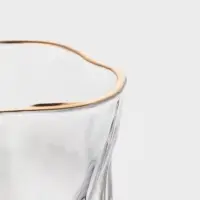 Стаканы IceBar.Gold, 250 мл, 8&times;7.7 см, набор 6 шт., с золотой отводкой, стекло, прозрачные