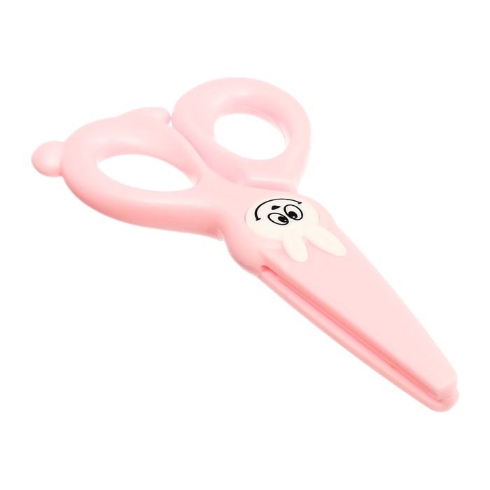 Ножницы 11,8см пластиковые ручки, закругленные концы лезвий, Зайчик розовый CALLIGRATA Ножницы 11,8см пластиковые ручки, закругленные концы лезвий, Зайчик розовый CALLIGRATA
