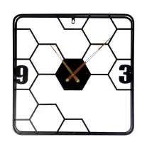 Часы настенные интерьерные &laquo;Соты&raquo;, серия:, Лофт, бесшумные, плавный ход, 58&times;58 см, чёрные, от батарейки 1&times;АА