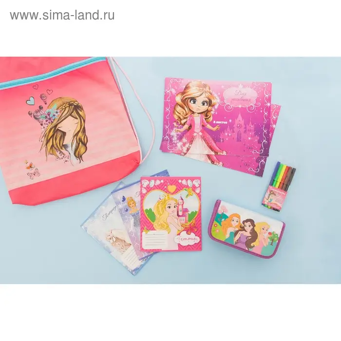 Альбом для рисования А4, 8 листов на скрепке &laquo;Принцесса 2", обложка мелованный картон, внутренний блок офсет 100 г/м&sup2;