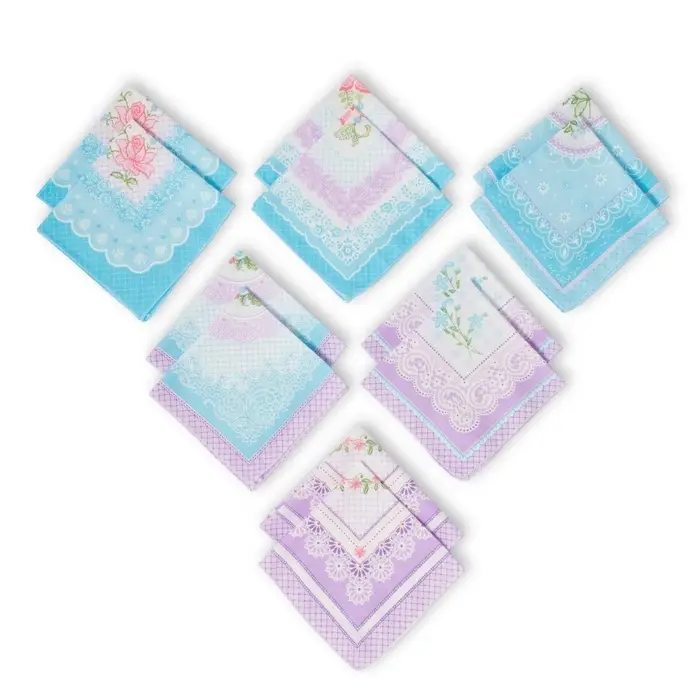 Платки носовые женские &laquo;Этель. Нежность&raquo;, 30&times;30 см, набор 12 шт., рисунок МИКС, хлопок 100%