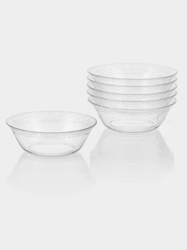 Набор салатников Paşabah&ccedil;e &laquo;Мозаик&raquo;, 600 мл, d=16 см, 6 шт., стекло, прозрачный