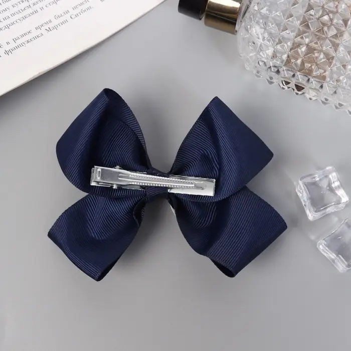 Резинка для волос бант «Школьница», 9×6 см, сине-белая