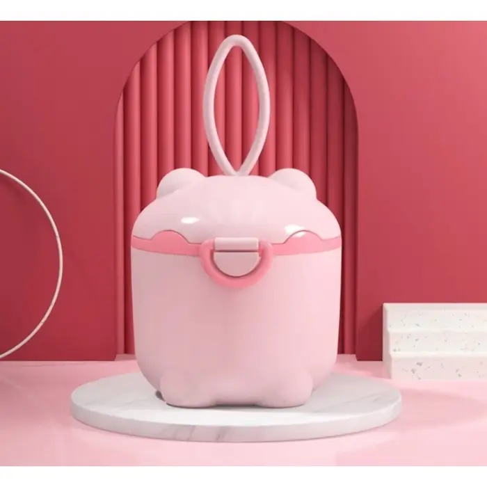 Контейнер для детского питания Мишка 1, 250 мл, розовый