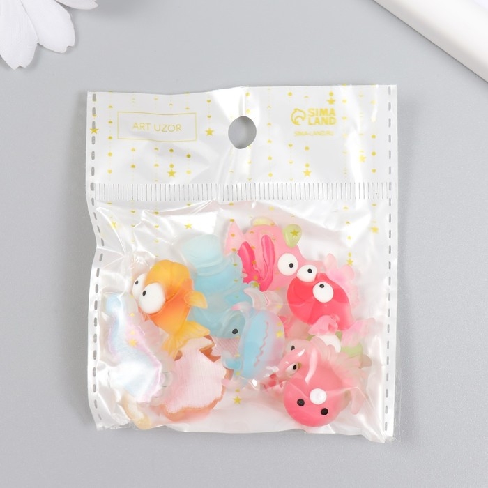 Декор для творчества пластик Декор для творчества пластик "Аквариумные рыбки с большими глазами" набор 10 шт 2,5х2 см