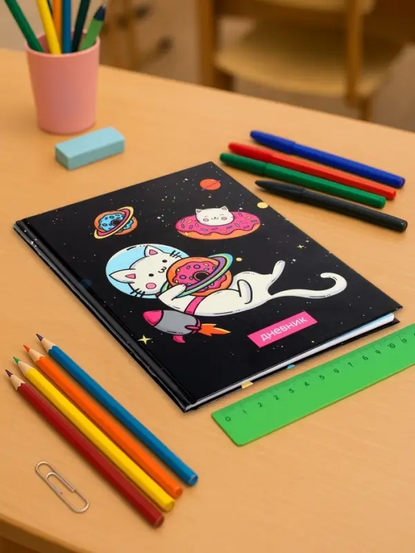 Дневник школьный для 1-11 классов, &laquo;Коты 3&raquo;, твёрдая обложка 7БЦ, глянцевая ламинация, 40 листов