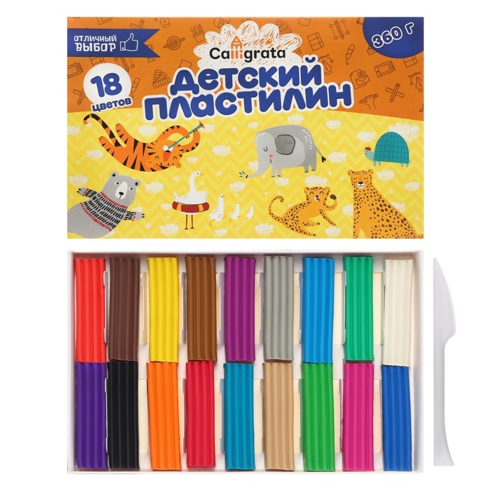 Пластилин 18цв 360г Calligrata классический Пластилин 18цв 360г Calligrata классический