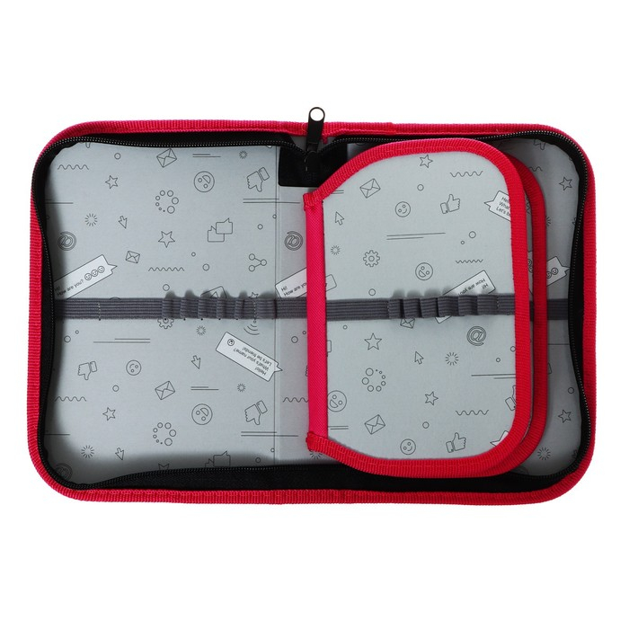 Пенал 3 секции, вкладка внутри, 140 х 210 х 40 мм, тканевый, Calligrata TOP Block Пенал 3 секции, вкладка внутри, 140 х 210 х 40 мм, тканевый, Calligrata TOP Block "Котик"