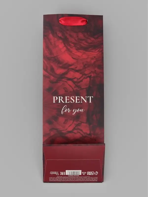 Пакет ламинированный под бутылку Present for you,13&times;36&times;10 см