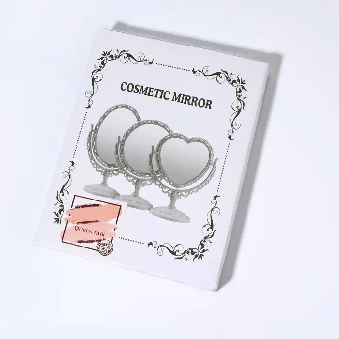 Зеркало настольное &laquo;Круг&raquo;, двустороннее, с увеличением, d зеркальной поверхности 10 см, цвет серебристый