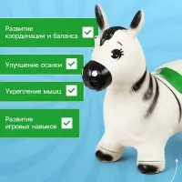 Попрыгун ZABIAKA &laquo;Зебра&raquo;, 55&times;29&times;50 см, белый