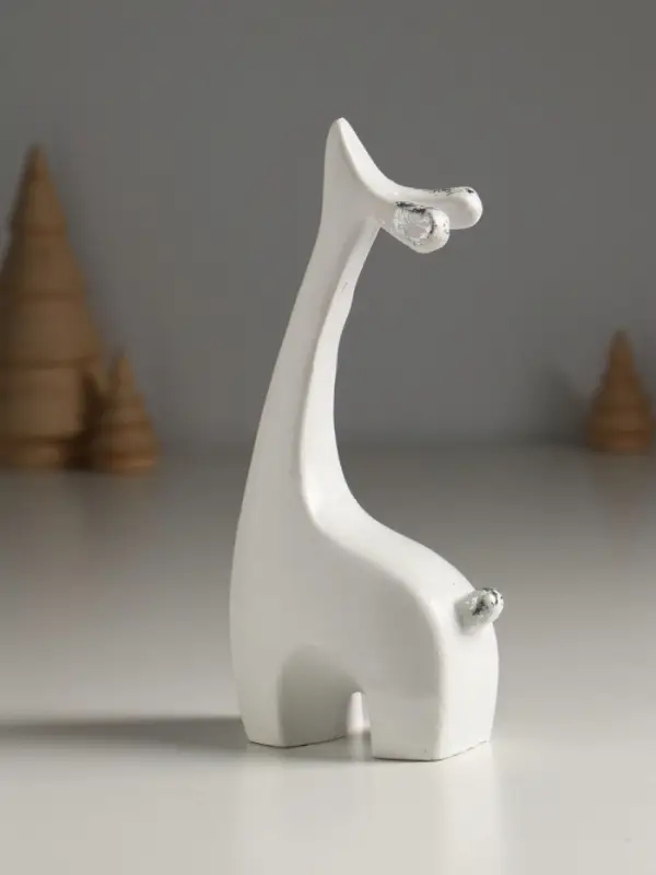 Фигура "Оленёнок" 17,5х8,5х4,5 см, белый с посеребрением