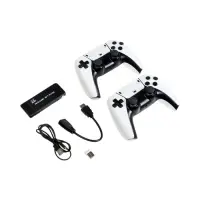 Игровая приставка M8Pro, 8/16/32 бита, 64 ГБ, HDMI, microSD, 2 беспроводных джойстика, чёрная