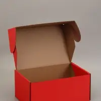 Коробка самосборная "Почтовая", красная, 40 х 27 х 18 см,