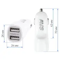 Автомобильное ЗУ AVS UC-433, 2 USB, 2.4 А, 12 Вт (A78700S)
