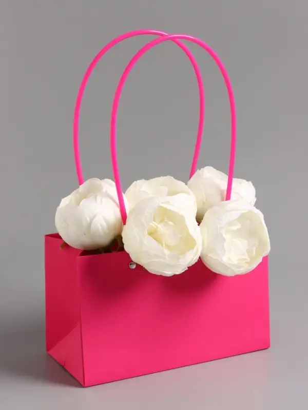 Сумка для цветов влагостойкая, фуксия, 22x10.5x13.5 см Сумка для цветов влагостойкая, фуксия, 22x10.5x13.5 см