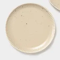 Тарелки Доляна &laquo;Коралл&raquo;, d=20.8 см, набор 2 шт., фарфор, бежевые