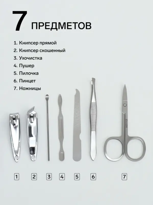 Набор маникюрный &laquo;Нежные пионы&raquo;, 7 предметов, в футляре