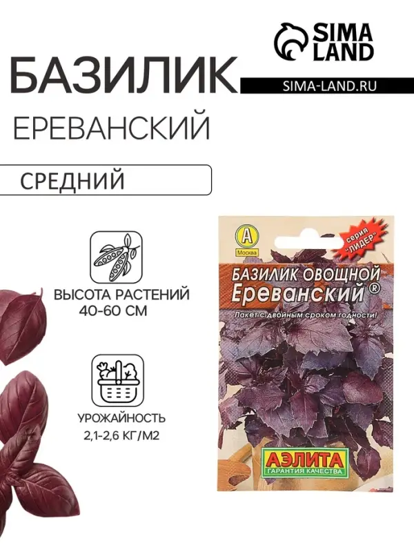 Семена Базилик овощной &laquo;Ереванский&raquo;, пряность, 0.2 г, &laquo;Аэлита&raquo;
