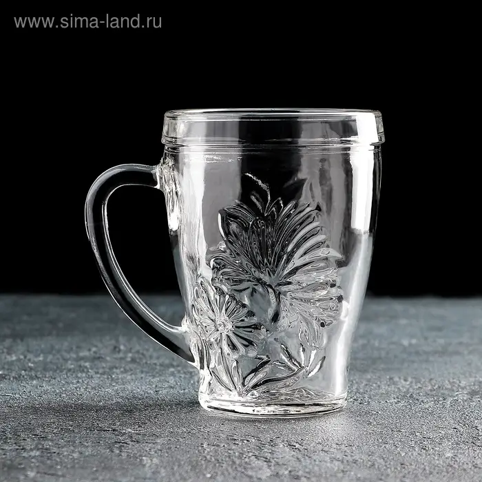 Кружка стеклянная «Грация. Цветок», 300 мл
