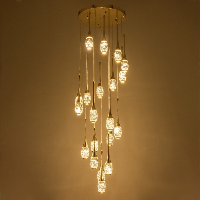 Светильник-каскад Светильник-каскад "Беллис" 20хLED 60Вт 3000K золото 50х50х250см BayerLux