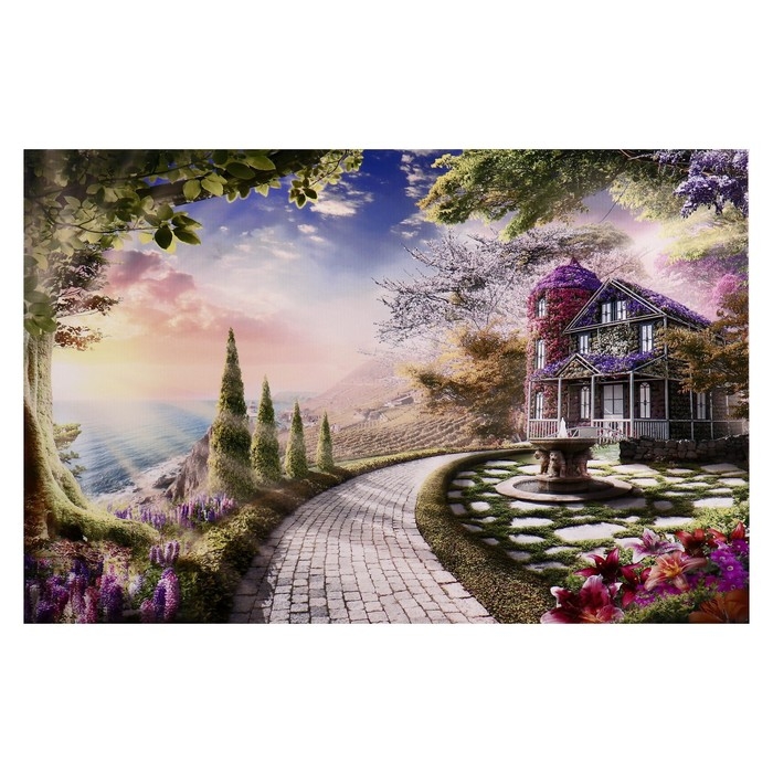 Картина на холсте Картина на холсте "Дом на берегу" 50х75 см