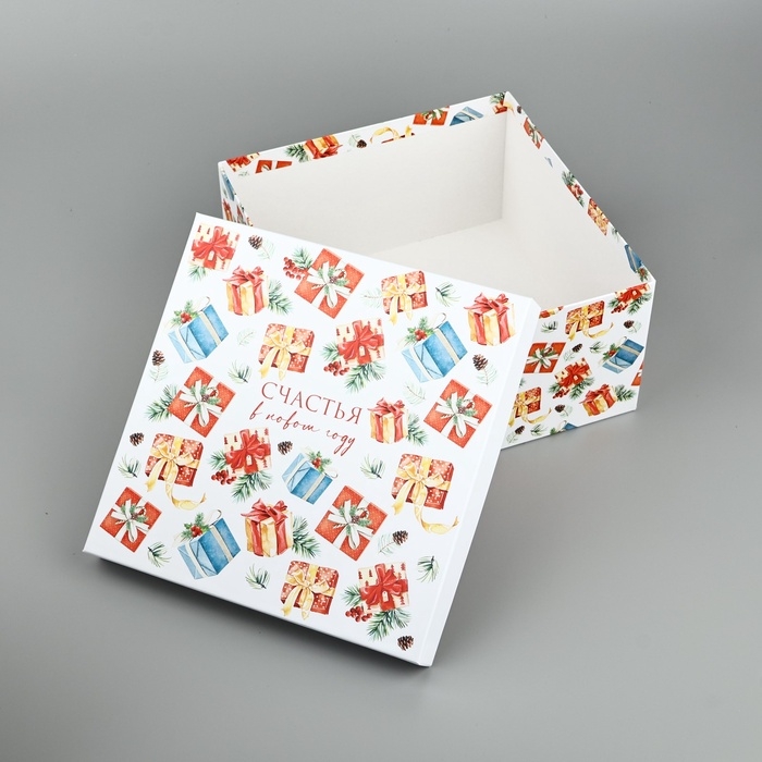 Коробка подарочная «Счастья в Новом году», 26 х 26 х 14 см, Новый год Коробка подарочная «Счастья в Новом году», 26 х 26 х 14 см, Новый год