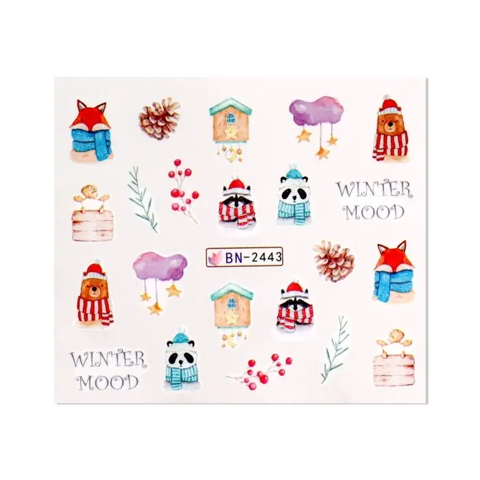 Слайдеры для ногтей «Winter mood», разноцветные Слайдеры для ногтей «Winter mood», разноцветные