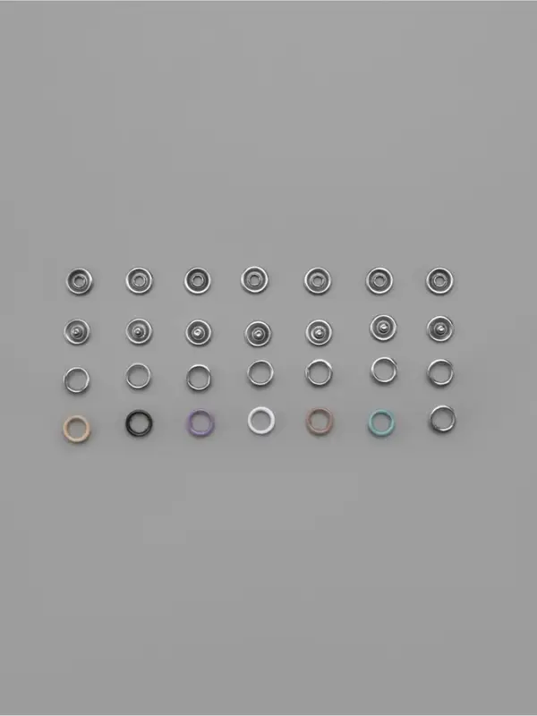 Кнопки рубашечные, открытые, d=9.5 мм, 140 шт., в органайзере