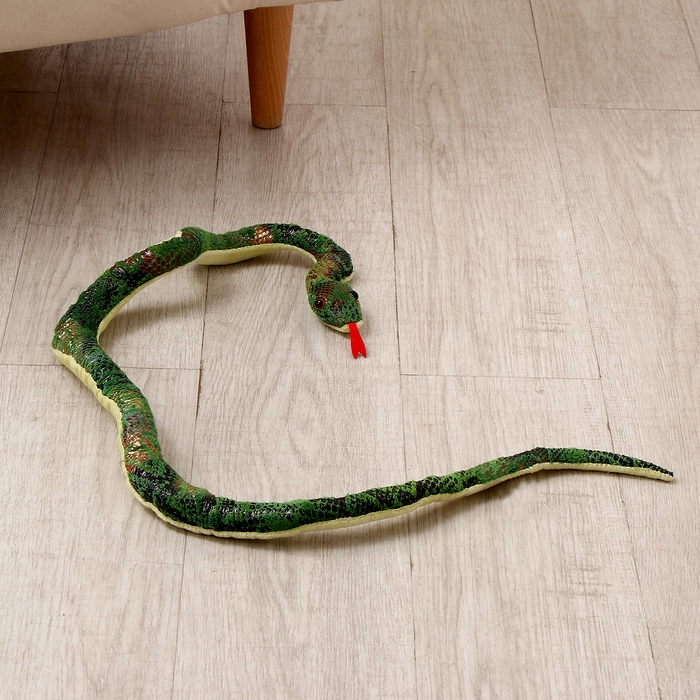Мягкая игрушка «Змея», 98 см, цвет зелёный Мягкая игрушка «Змея», 98 см, цвет зелёный