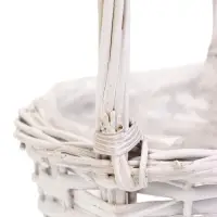 Плетёная корзина для хранения &laquo;Плетёнка&raquo;, из лозы, с ручкой, 17&times;17&times;28 см, белая