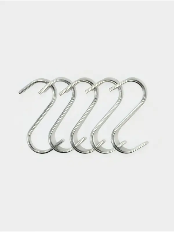 Крючки для рейлинга Доляна, d=2.4 см, 7 см, 5 шт., хромированные