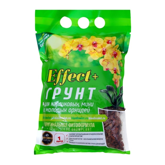 Грунт для мини орхидей Effect+, пеностекло, 1 л Грунт для мини орхидей Effect+, пеностекло, 1 л